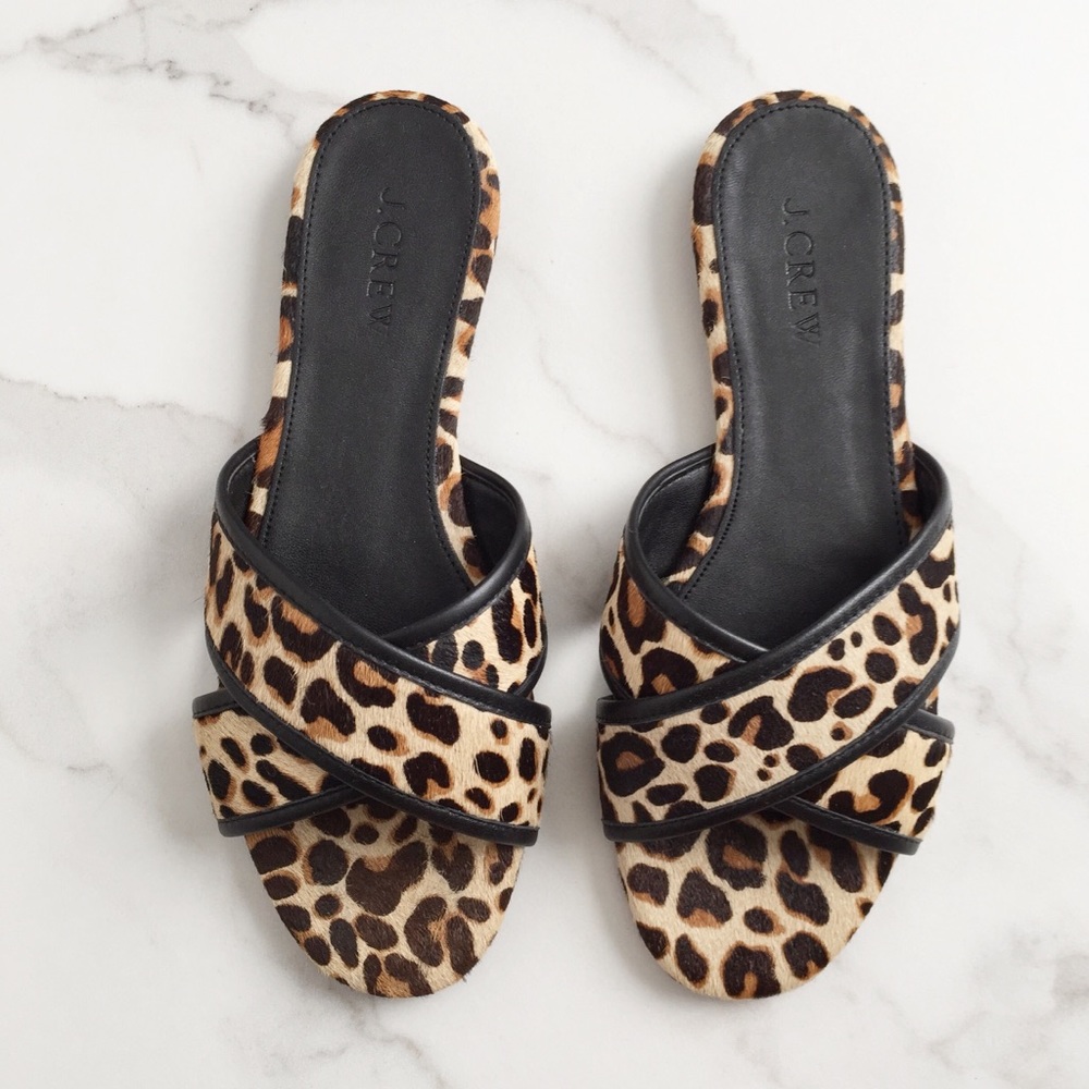 J. Crew Leopard Cora crisscross sandals